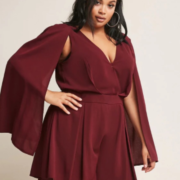 cape sleeve jumpsuit plus size